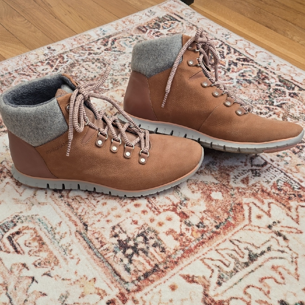 Cole Haan Zerogrand Brown Leather Waterproof Hiking Boots Women's 10.5